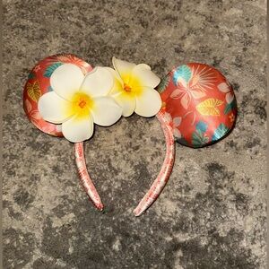Disney Minnie Mouse Ears - Hawaiian Themed with Hidden Mickey, Floral Print